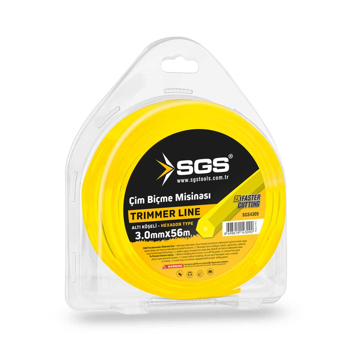 SGS4309 TIRPAN MİSİNASI 3 MM 56 METRE ALTIGEN (SARI)